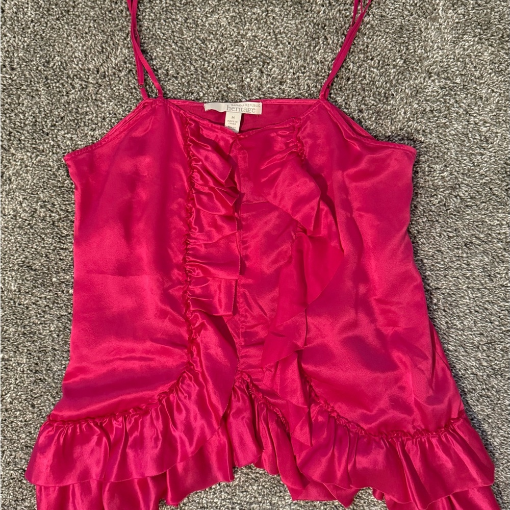 Banana Republic Fuchsia Ruffle Blouse